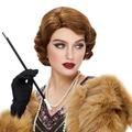 Finger Wave Wig Short Curly Synthetic Hair for Women 1920s The Great Gatsby Cosplay Costume New Year's Eve Party Daily Everyday Wear