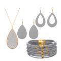 Jewelry set Leather Gold Powder Alloy Necklace Earrings Necklace Bracelet Combination Set