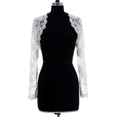Shawl Wrap Shawls Women's Wrap Bolero Sexy Bridal Long Sleeve Lace Wedding Wraps With Pure Color For Wedding Spring Summer
