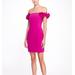 Marchesa Notte Off The Shoulder Stretch Crepe Cocktail - Pink - 8