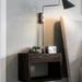 Woodek Design Premium Solid Wood Floating Nightstand with Drawer, Modern Wooden Bedside Table Organizer - Black