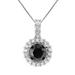 Vir Jewels 1.50 Cttw Diamond Pendant, Black And White Diamond Solitaire Pendant Necklace For Women In 18" Chain, Prong Setting - Grey