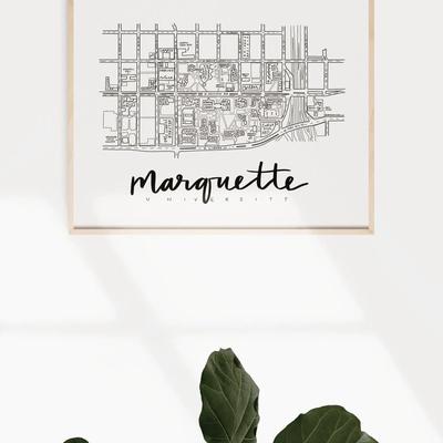 Art By Aleisha Marquette University Campus Map Print - 8" X 10"