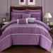 Chic Home Design Wanda 10 Piece Comforter Set Complete Bed In A Bag Pleated Ruched Ruffled Bedding - Purple - KING