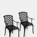 Sunnydaze Decor Outdoor Patio Chairs - Set of 2 - Cast Aluminum with Crossweave Design - Black