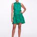 Marchesa Notte Mock High Low Mini Dress - Green - 8