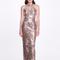 Marchesa Notte Metallic Mermaid Gown - Champagne - Brown - 18