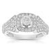 Vir Jewels 1 Cttw Diamond Halo Wedding Engagement Ring 14K White Gold Cushion Shape Bridal - White - 6.5