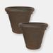 Sunnydaze Decor Sunnydaze Crozier Outdoor Double-Walled Flower Pot Planter - Rust - 16" - Brown - SINGLE