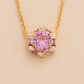 Juvetti Jewelry Melba Necklace In Pink Sapphire And Diamond - Gold - Pink