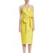 Badgley Mischka Strapless Front Bow Cocktail Dress - Yellow - 14