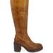 Madison Maison Brown Leather Platform Knee High Boot - Brown - 40