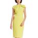 Badgley Mischka Bow Cap Sleeve Dress - Yellow - 14