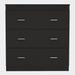 FM Furniture Dove Three Drawer Dresser, Superior Top - Black