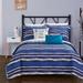 Chic Home Design Kammi 7 Piece Reversible Quilt Cover Set With Sheets Decorative Pillows Shams - Blue - TWIN