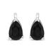 Haus of Brilliance 14K White Gold 1.0 Cttw Treated Black Pear Shaped Solitaire Diamond 3 Prong Stud Earrings - Black Color, VS2-SI1 Clarity - White