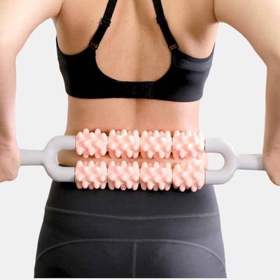 Vigor Massage Roller Rod, Body Massage Rod Handheld Pressure Points Portable Muscle Relaxation Yoga Column For Workout Exercise - Pink