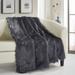 Chic Home Design Penina Shaggy Throw Blanket New Faux Fur Collection Cozy Super Soft Ultra Plush Micromink Backing Decorative Design - Grey