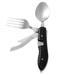 Vigor Multitool Outdoor Camping Utensils Portable 4 In 1 Stainless Steel Foldable Spoon Fork Knife Bottle Opener Cutlery Set - STYLE: 2 SETS