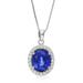 Vir Jewels 4.50 Cttw Pendant Necklace, Created Blue Sapphire Oval Pendant Necklace For Women In Brass With Rhodium Plating, 18" Chain, Prong Setting - Grey