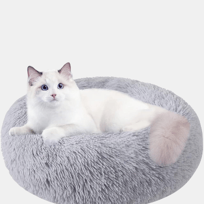 Vigor Cat Beds For Indoor Cats, 20" Dog Bed For Small Melium Large Dogs Washable-Round Pet Bed For Puppy And Kitten With Slip Resistant Bottom - Grey