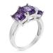 Vir Jewels 2.35 Cttw 3 Stone Purple Amethyst Ring .925 Sterling Silver Rhodium Emerald - Grey - 6