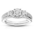 Vir Jewels 2/5 Cttw Wedding Engagement Ring Bridal Set, Round Lab Grown Diamond Ring For Women In .925 Sterling Silver, Prong Setting, Width 10 MM - Grey - 7