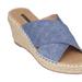 GC SHOES Darline Blue Espadrille Wedge Sandals - Blue - 6