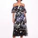 Marchesa Notte Embroidered Wisteria Dress - Black/Blush - Black - 10