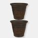 Sunnydaze Decor Sunnydaze Arabella Outdoor Double-Walled Flower Pot Planter - Brown - 2 PACK