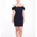 Marchesa Notte Off The Shoulder Stretch Crepe Cocktail - Blue - 0