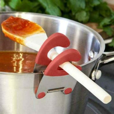 Vigor Kitchen Spoon Holder Utensil Pot Clips Cooking Kitchen Utensils Clamp Frame Dual Purpose