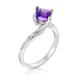 Vir Jewels 1 Cttw Purple Amethyst Ring .925 Sterling Silver With Rhodium Princess 6 mm - Grey - 5