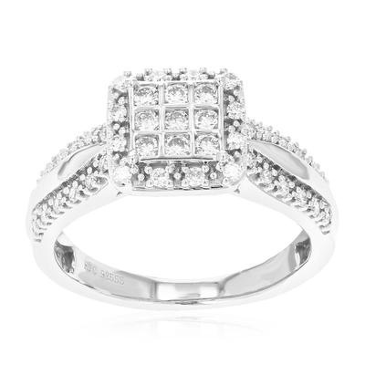 Vir Jewels 1/2 cttw Diamond Engagement Ring For Women, Round Lab Grown Diamond Ring In 0.925 Sterling Silver, Prong Setting, Size 7- 2/5" W - Grey - 7