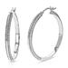 Vir Jewels 3/4 Cttw Diamond Hoop Earrings For Women, Round Lab Grown Diamond Earrings In .925 Sterling Silver, Prong Setting, 1 1/4" - Grey