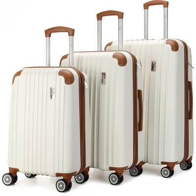 Miami CarryOn Collins 3 Piece Expandable Retro Luggage Set - White - STANDARD
