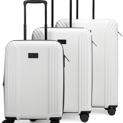 Badgley Mischka Luggage Evalyn 3 Piece Expandable Classy Luggage Set - White
