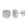 Vir Jewels 1/8 cttw Stud Earrings For Women, Round Lab Grown Diamond Stud Earrings In .925 Sterling Silver, Prong Setting - Diamonds: 32 - Grey