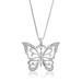 Vir Jewels 1/10 Cttw Diamond Pendant Necklace For Women, Lab Grown Diamond Butterfly Pendant Necklace In .925 Sterling Silver With Chain, Height 2/3" - Grey