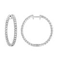 Vir Jewels 2 Cttw Diamond Inside Out Hoop Earrings 14K White Gold Round Prong 1.25" - White