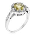 Vir Jewels 0.70 Cttw Lemon Quartz Ring .925 Sterling Silver With Rhodium Round Shape 7 mm - 11 mm W - Grey - 5