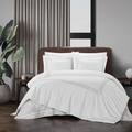 Chic Home Design Alder 7 Piece Cotton Duvet Cover Set With Dual Stripe Embroidered Hotel Collection Bed In A Bag Bedding - Brown - KING