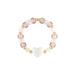 Olivia Le Puff Heart Ivory Glass Bead Bracelet - White