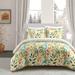 Chic Home Design Robin 7 Piece Duvet Cover Set Reversible Hand Painted Floral Print - Green - KING