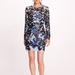 Marchesa Notte Botanical Sequin Mini Dress - Blue