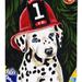 Caroline's Treasures 28 x 40 in. Polyester Fire Fighter Christmas Dalmatian Flag Canvas House Size 2-Sided Heavyweight