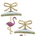 Canvas Style Lina Enamel Flamingo With Umbrella Earrings - Purple