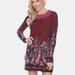 White Mark Sandrine Embroidered Sweater Dress - Red - S