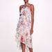 Marchesa Notte Aquarelle Midi Dress - Ivory Multi - White - 2