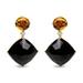 Haus of Brilliance 18K Yellow Gold 1/5 Cttw Diamond With Round Yellow Citrine And Cushion Cut Black Onyx Gemstone Dangle Earring - G-H Color, SI1-SI2 Clarity - Yellow